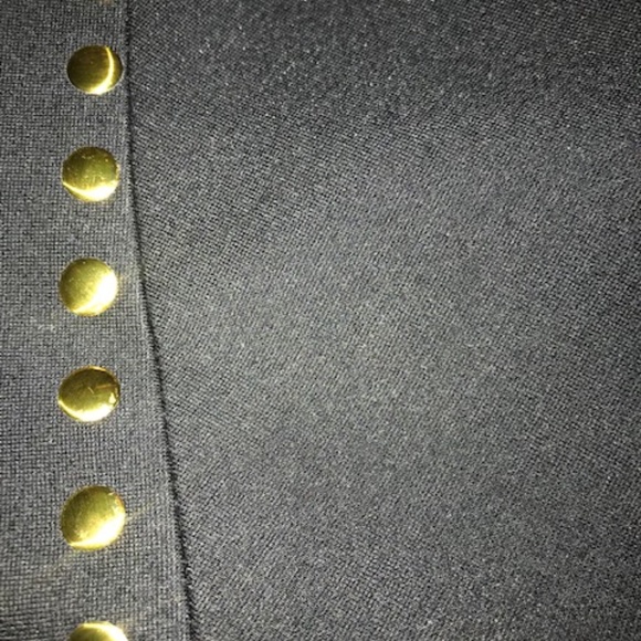 Black knee-length dress with Gold metal Details - Picture 5 of 7